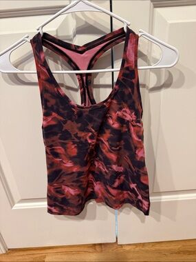 lululemon athletica Pink and Black Printed Racerback Tank